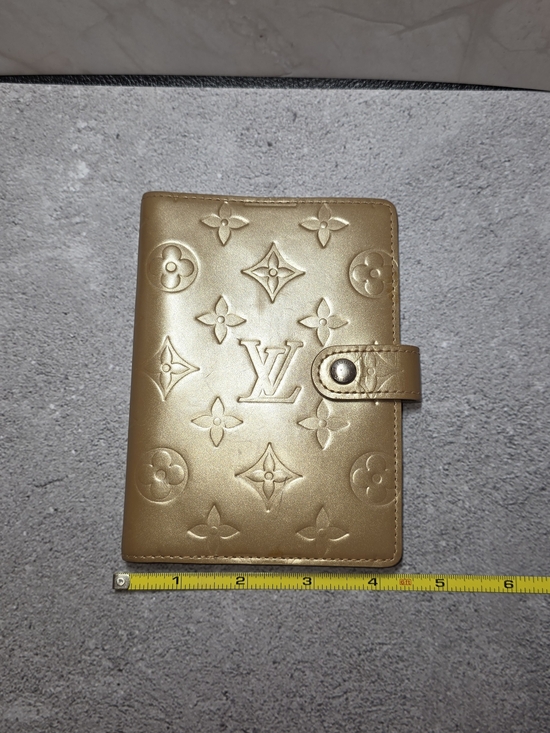 Louis Vuitton Accessories - Louis Vuitton Gold Embossed Monogram Vernis Compact Agenda Cover